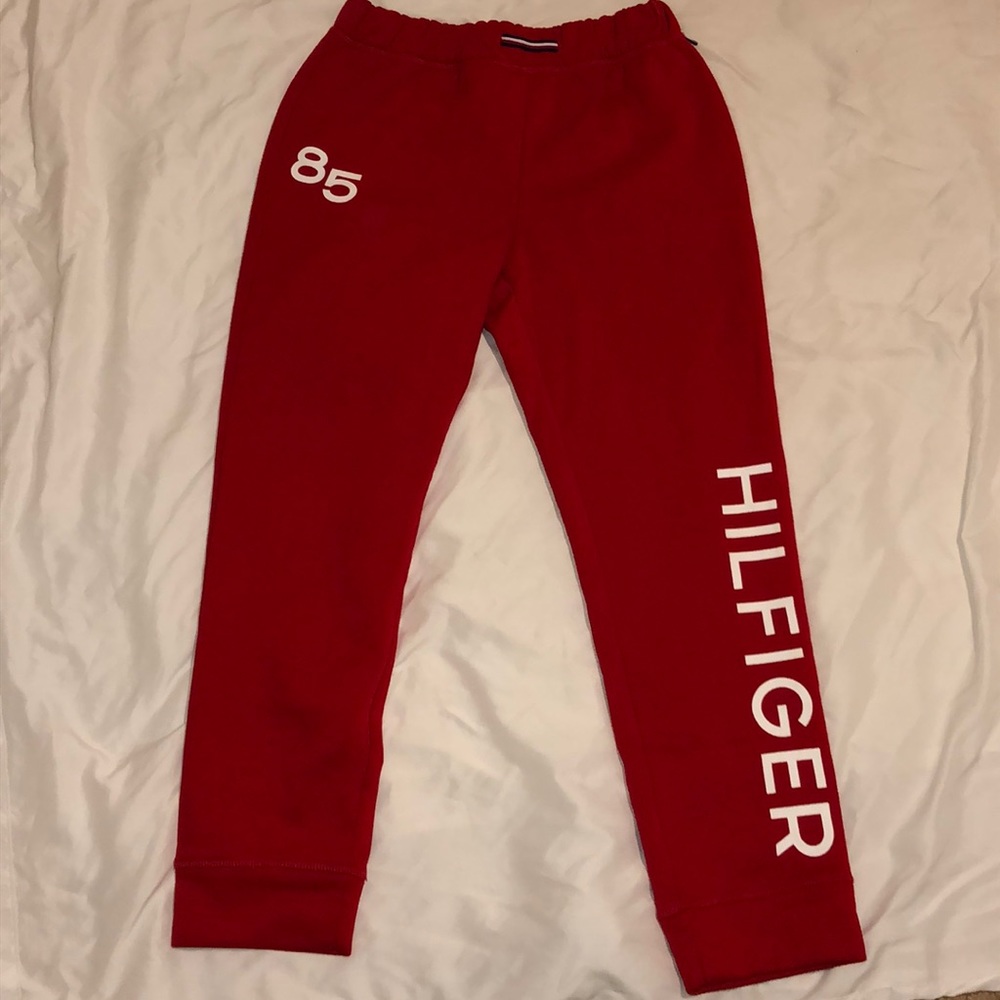 Red Tommy Hilfiger sweatpants